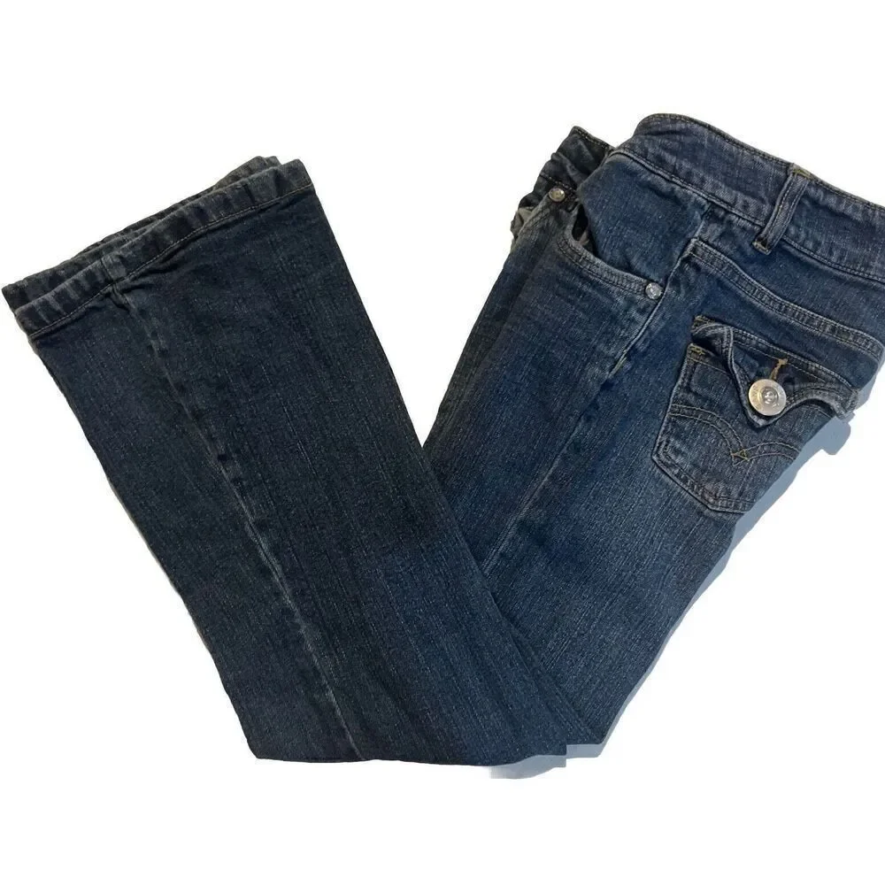Levi's girls denim jeans size 8 with adjustable waist flap pockets